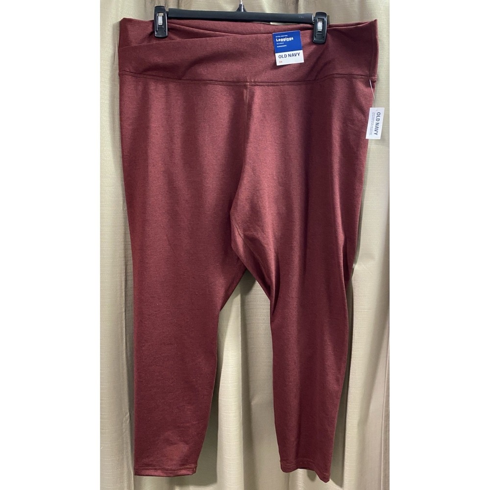 Old Navy Womens CloudComfy‎ Extra High-Rise 7/8 Ankle Leggings Maroon New - Picture 4 of 12